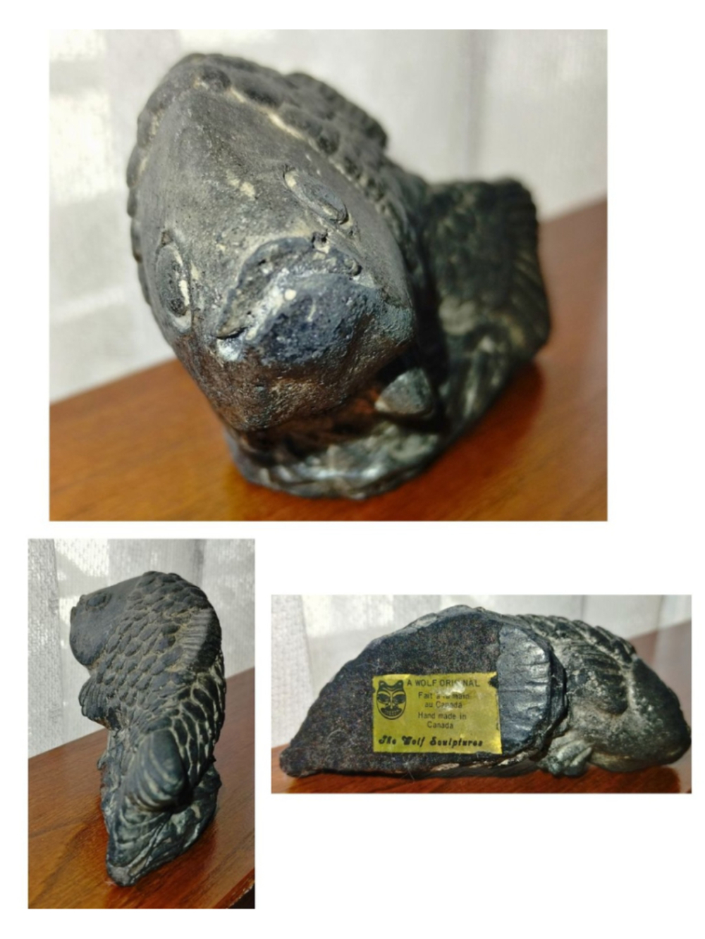 Wolf Originals Hand-Carved Soapstone Koi Fish Sculpture - Picture 3 of 3